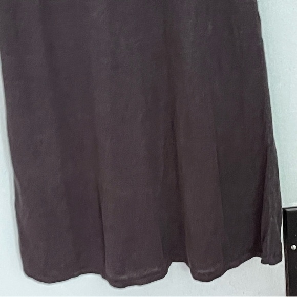 Eileen Fisher 100% Linen Sleeveless Tank Dress Charcoal Lace Strap Minimalist XS - Picture 8 of 15